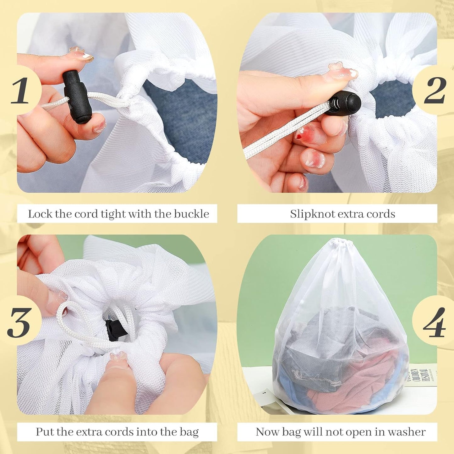 30 Pcs 24 * 32 Inches Fine Mesh Laundry Bag with Drawstring Large Heavy Duty Mesh Bag Machine Washable Sheet Drawstring Net for Delicates College Dorm