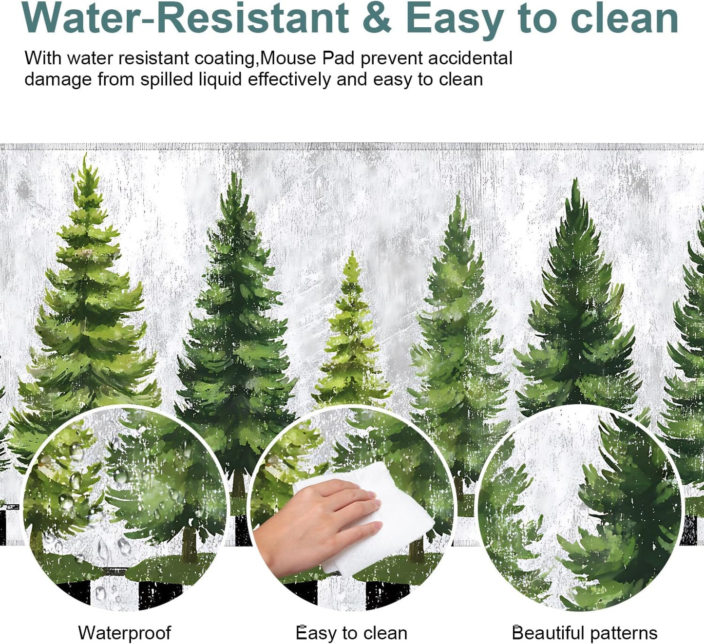 Christmas Tree Gaming Mouse Pad 31.5"x11.8"Desk Mat Anti-Slip Rubber Base & Durable Stitched Edges for Gamers Smooth Mouse Writing Surface for Desk Office/Home