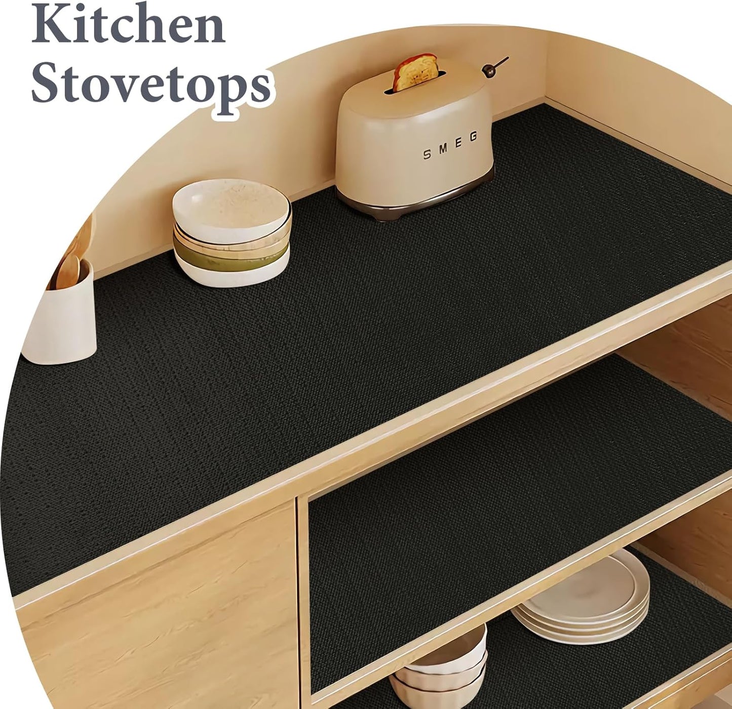 Shelf Liners for Kitchen Cabinets 17.3in x 20FT Non Adhesive Drawer Liner Gray Quatrefoil Thickened Shelf Liner Strong Non-Slip Easy to Clean for Tool Box Refrigerator with Knife and Tape Measure