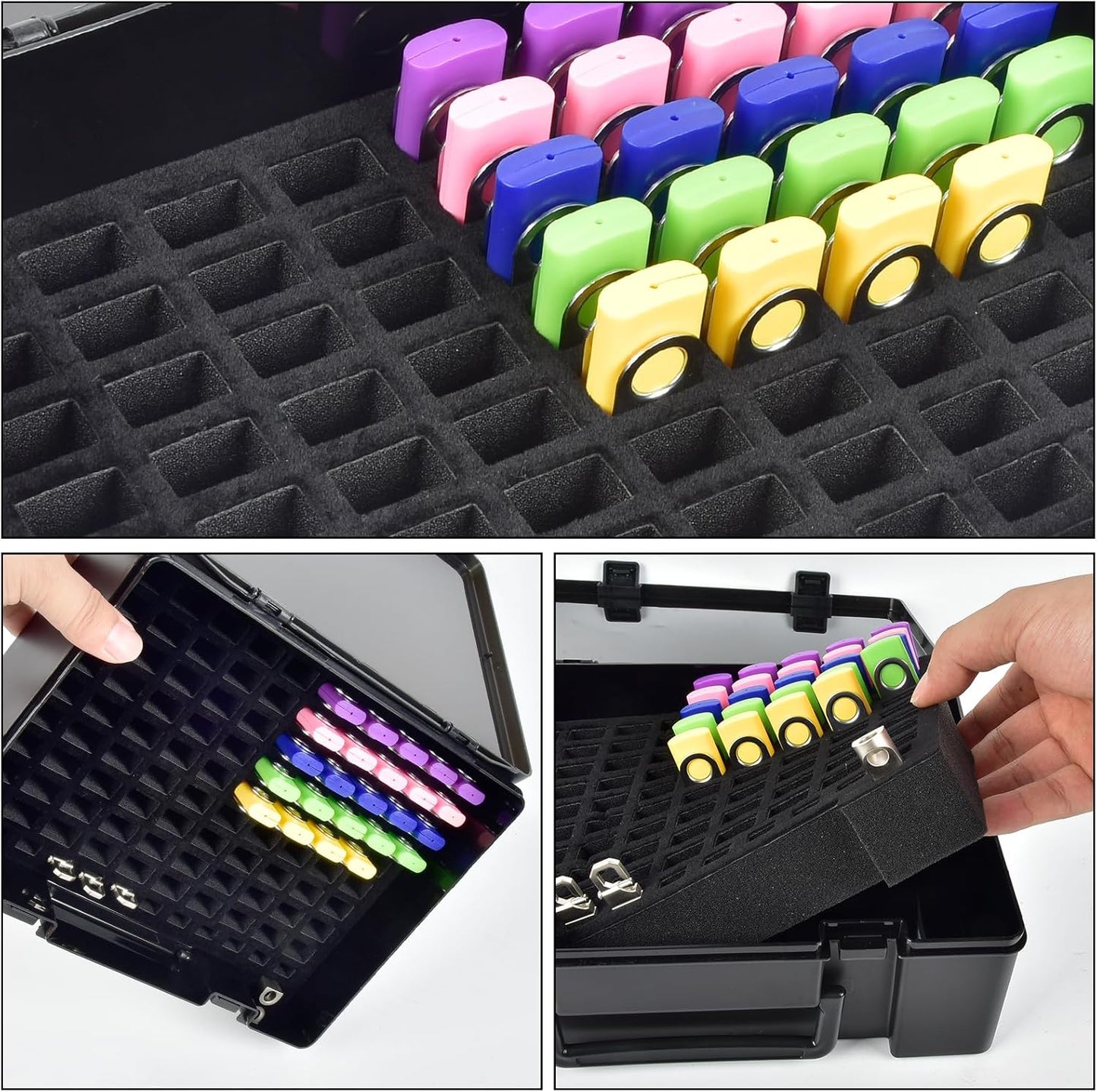 Flash Drive Case USB Memory Stick SD Card Storage Organizer- Holds 134pcs Thumb Drive Electronic Accessories Holder for Sandisk/for Samsung/for Inland/for PNY/for Netac (Black)