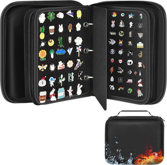 Fireproof Pin Display Book for Collectors, 6 Pages Enamel Pin Display Case, Travel Pin Trading Book, Pin Holder Board Storage for Sports Pins, Memorial Pins, Brooches, Badges, Accessories (Bag Only)