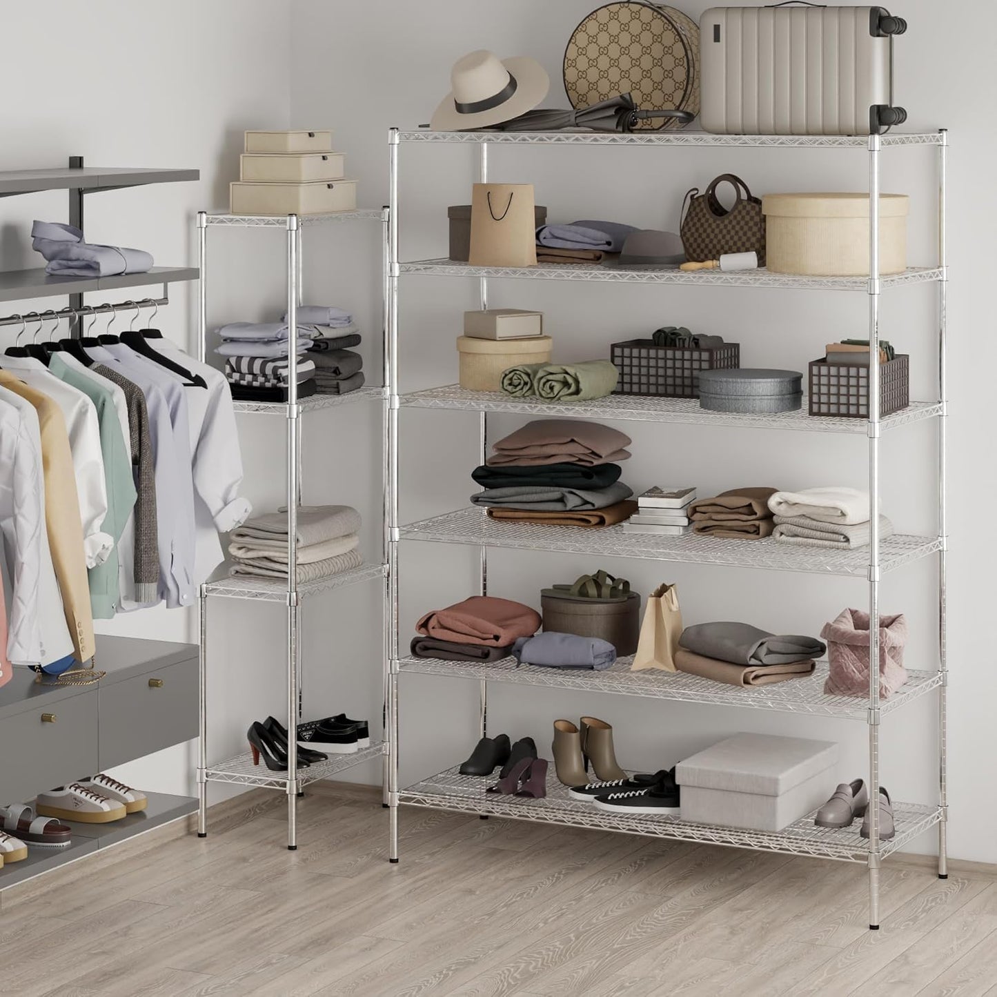 24" Deep x 60" Wide x 86" Height Wire Shelving Kit | 6-Tier | NSF Commercial Storage Rack Unit