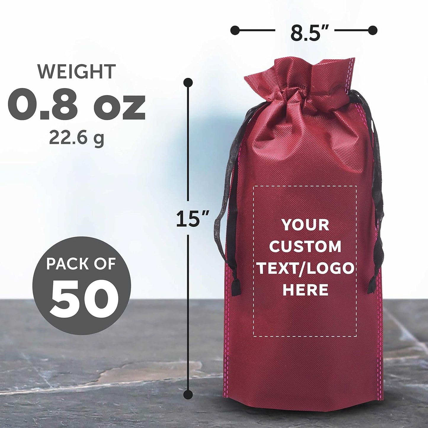 DISCOUNT PROMOS Non-Woven Vineyard Two Bottle Wine Bags