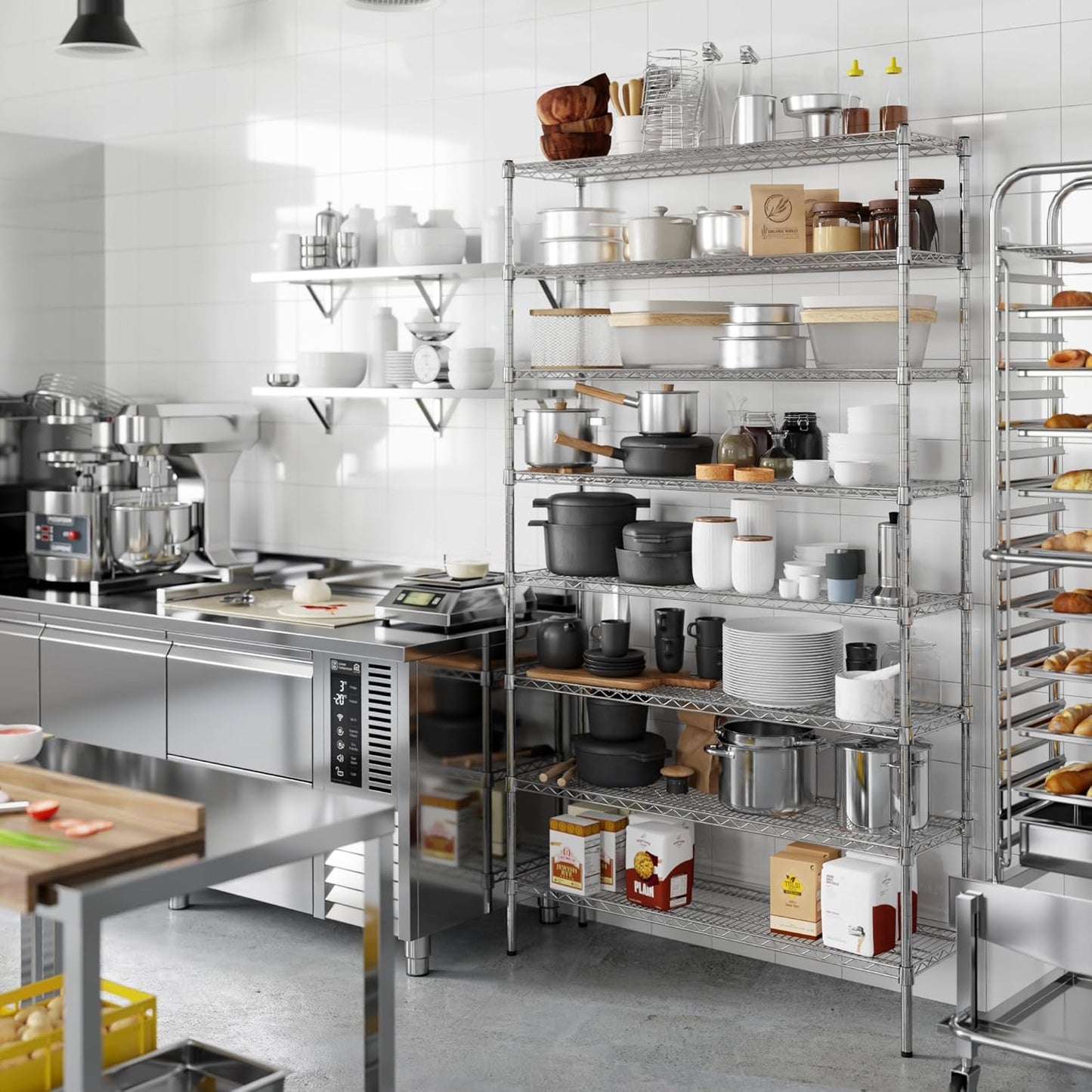 14" Deep x 48" Wide x 86" Height Wire Shelving Kit | 8-Tier | NSF Commercial Storage Rack Unit