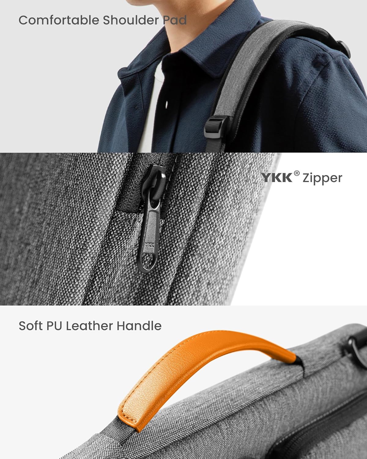 tomtoc 360 Protective Laptop Shoulder Bag for 13 Inch 2025 MacBook Air M4/A3240, M3/A3113, M2/A2681, M1/A2337, MacBook Pro M2/M1, 13-in Surface Pro 11th AI/10/9, Water-Resistant Accessory Case