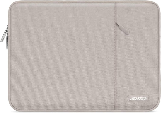 MOSISO Laptop Case 16 inch, 15-15.6 inch Laptop Sleeve Compatible with MacBook Pro 16 M4 M3 M2 M1, HP Acer Dell Lenovo ASUS Notebook, Polyester Vertical Computer Sleeve Bag with Pocket, Stone Gray