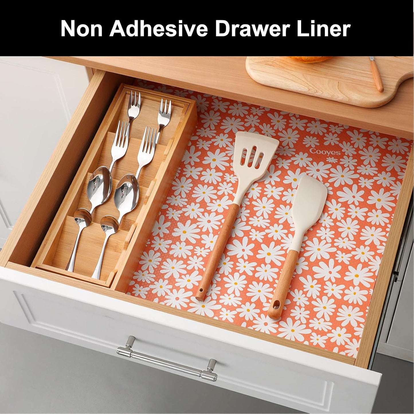 Cooyes Shelf Liner – Premium Non-Adhesive Cabinet & Drawer Liner for Kitchen – Waterproof Shelf Paper with Modern Pattern – Durable EVA Cabinet Mat – Easy to Cut （11.8" W x 360" L）