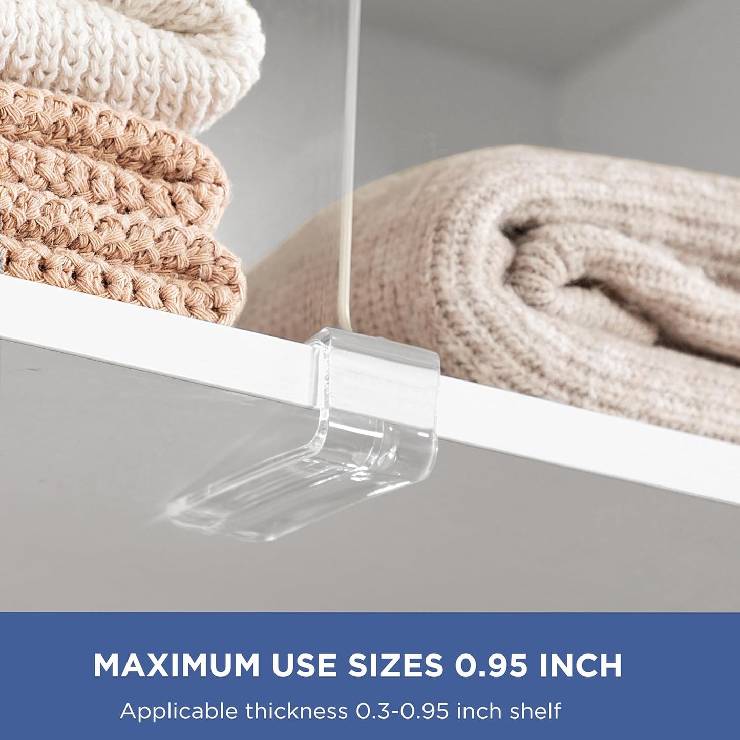 HBlife 12 Inches Tall [Extra Tall Version] Shelf Dividers, Purse Organizer for Closet, Clear Acrylic Bookshelf for Organization Closet Organizers and Storage for Handbags, 10 PCS
