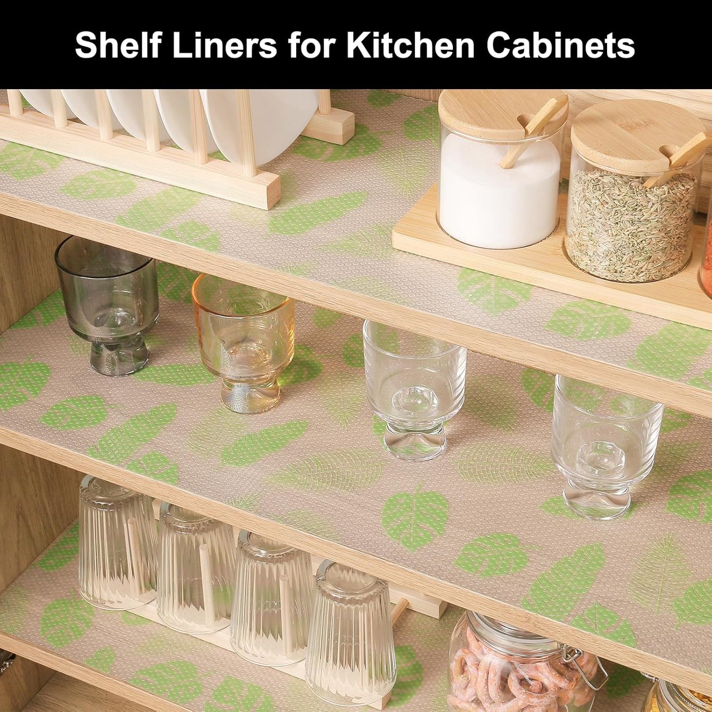 Cooyes Shelf Liner – Premium Non-Adhesive Cabinet & Drawer Liner for Kitchen – Waterproof Shelf Paper with Modern Pattern – Durable EVA Cabinet Mat – Easy to Cut (23.6" W x 236" L)