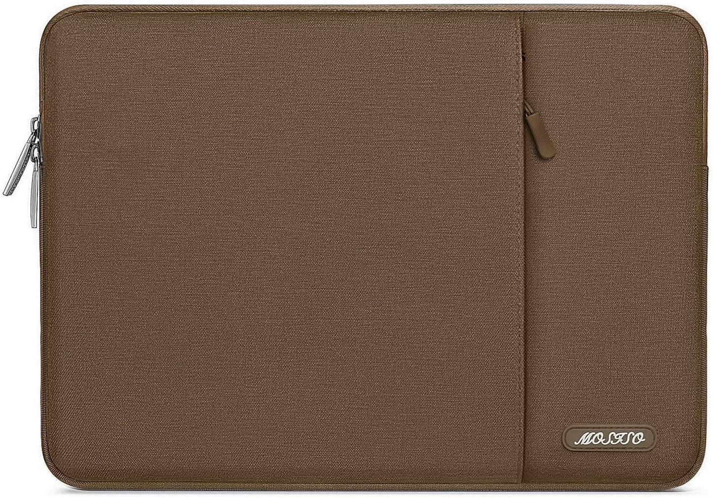 MOSISO Laptop Case 14 inch, 14 inch Laptop Sleeve Compatible with HP Lenovo Dell ASUS Acer, HP Stream, Dell Latitude, Lenovo IdeaPad, Polyester Vertical Computer Sleeve Bag with Pocket, Brown