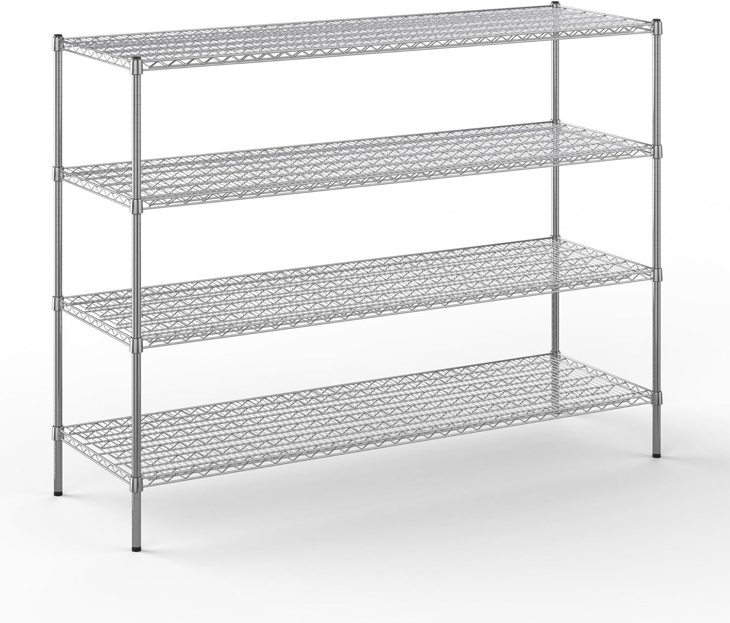 24" Deep x 60" Wide x 54" Height Wire Shelving Kit | 4-Tier | NSF Commercial Storage Rack Unit