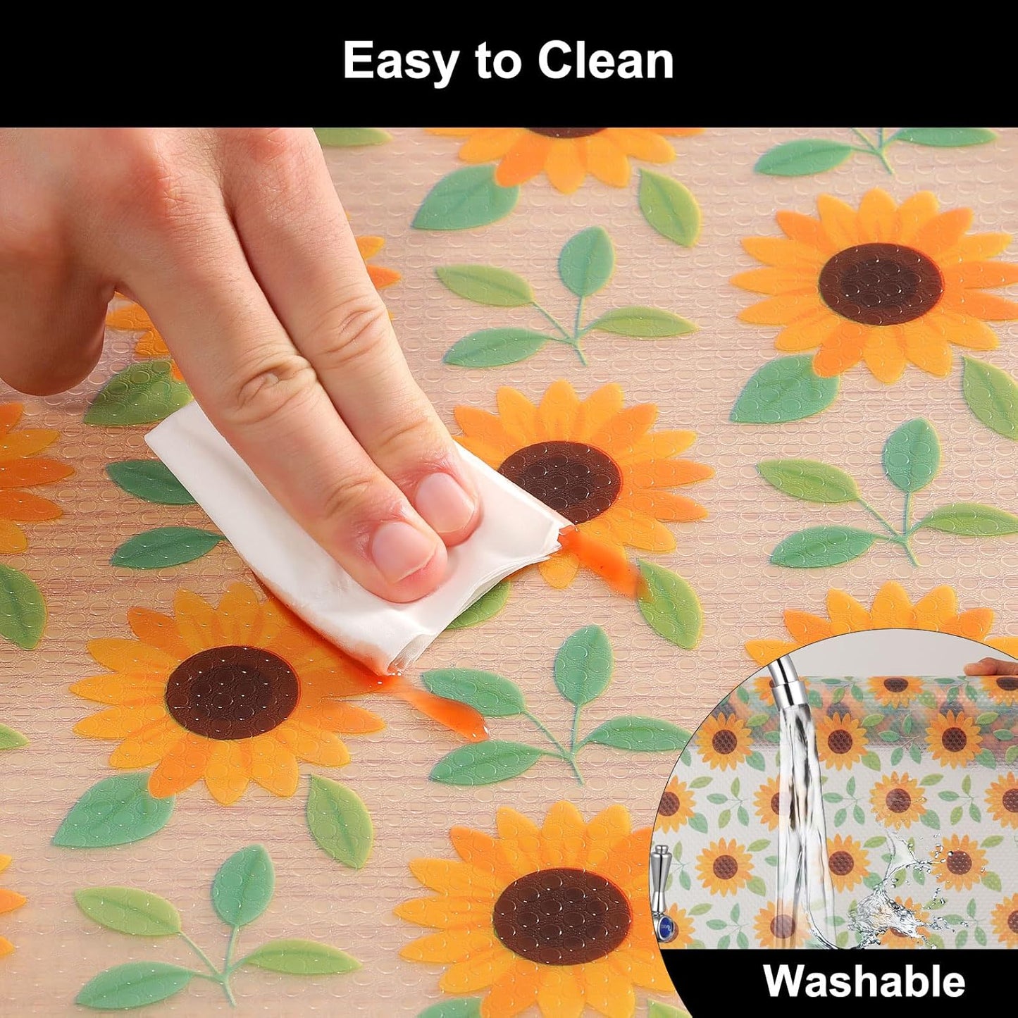 Cooyes Shelf Liner – Premium Non-Adhesive Cabinet & Drawer Liner for Kitchen – Waterproof Shelf Paper with Modern Pattern – Durable EVA Cabinet Mat – Easy to Cut （23.6" W x 118" L）