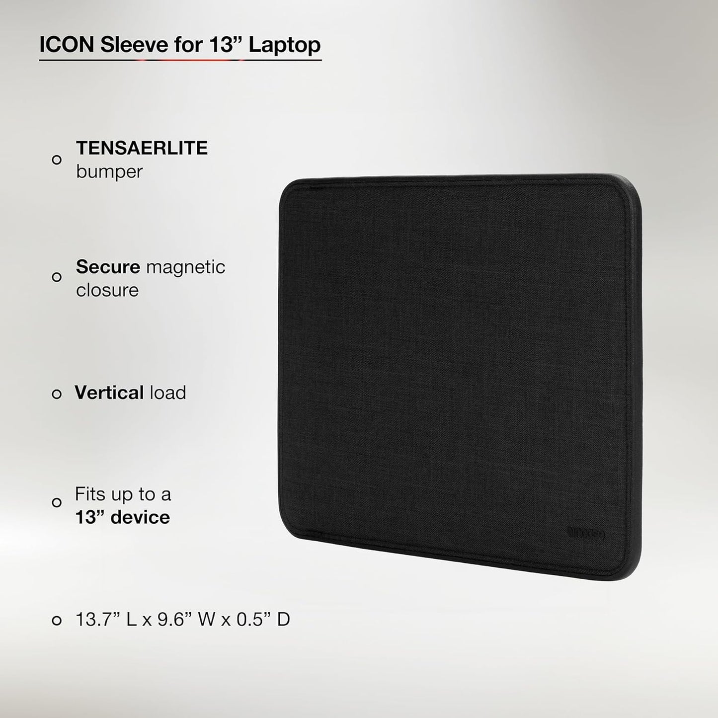 Incase ICON Sleeve with Woolenex - MacBook Air 13 inch Case - 2025, 2024, 2023, 2022, M4, M3, M2 - Fitted MacBook Case, Laptop Sleeve, Hard Cover, Durable, Lightweight - Graphite