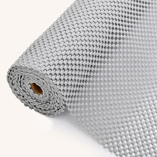 Drawer and Shelf Liner for Kitchen Cabinet: 17 in X 20 Ft Non Slip Waterproof Shelf Paper Non Adhesive Refrigerator Liners Light Gray Easy Liners for Bathroom