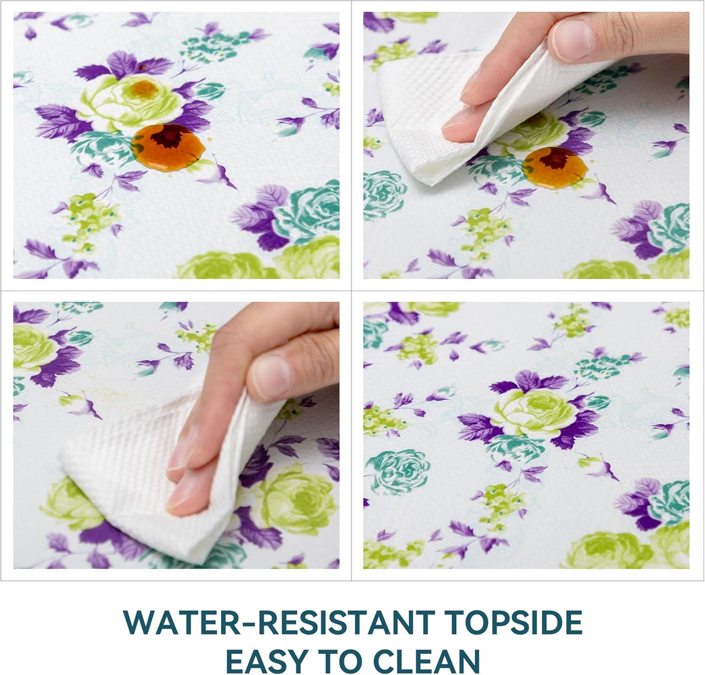 12" W x 120" L Floral Drawer and Shelf Liner for Cabinets, Non-Adhesive Strong Grip Non-Slip Flower Shelf Cabinet Kitchen Shelf Liners for Kitchen Cabinets