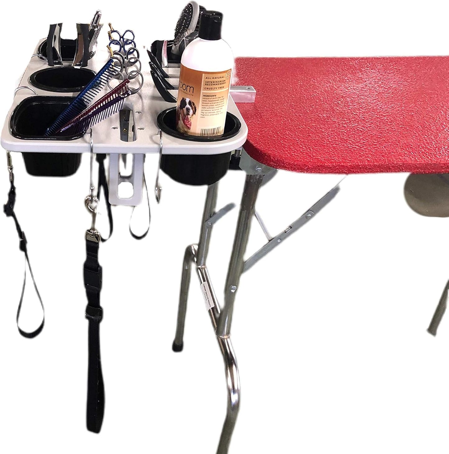 Resco Dog Grooming Table Tray with Tool Holder, 2 Cup Holder, Cell Phone Holder