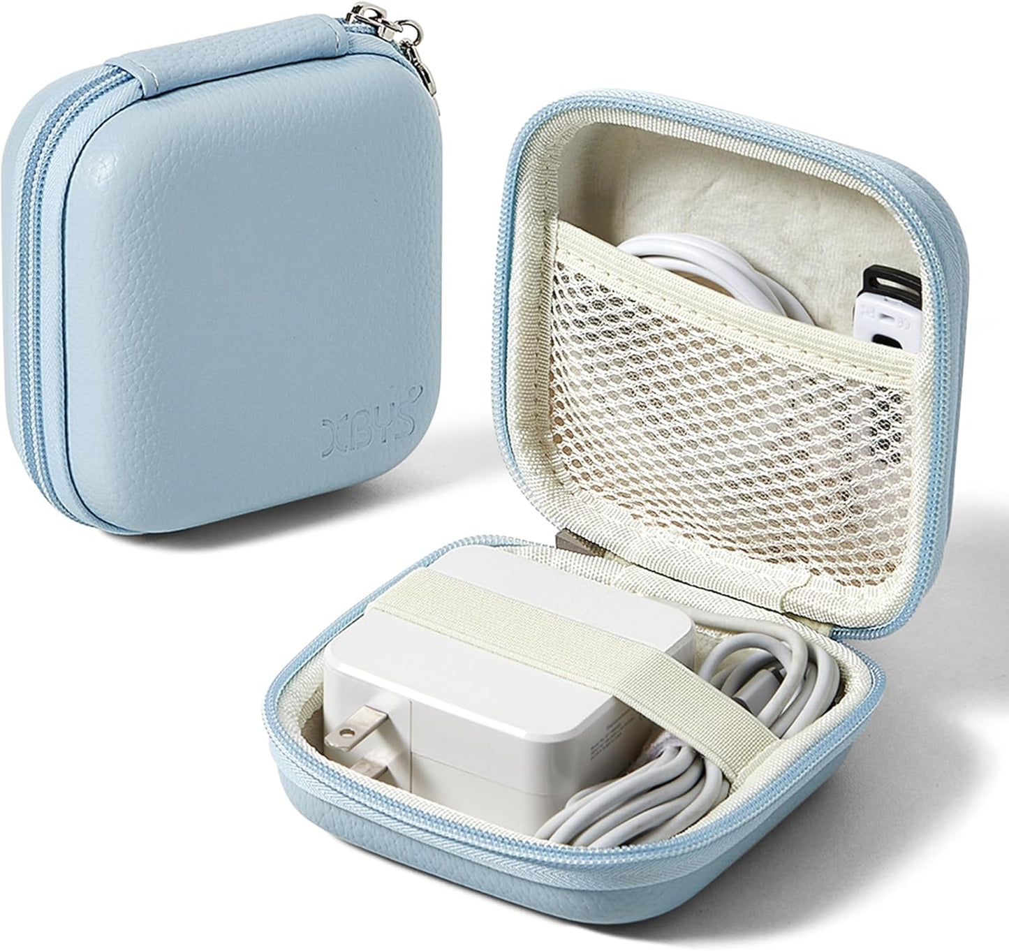 Charger Case for Macbook, Portable Tech Electronic Organizer Bag, Travel Storage Pouch for Laptop Accessories, MacBook Power Adapter, Charging Cords, USB Drives, Power Bank (Blue, M)
