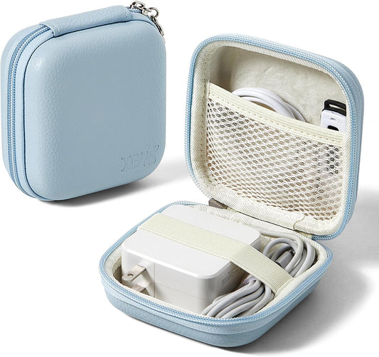Charger Case for Macbook, Portable Tech Electronic Organizer Bag, Travel Storage Pouch for Laptop Accessories, MacBook Power Adapter, Charging Cords, USB Drives, Power Bank (Blue, M)