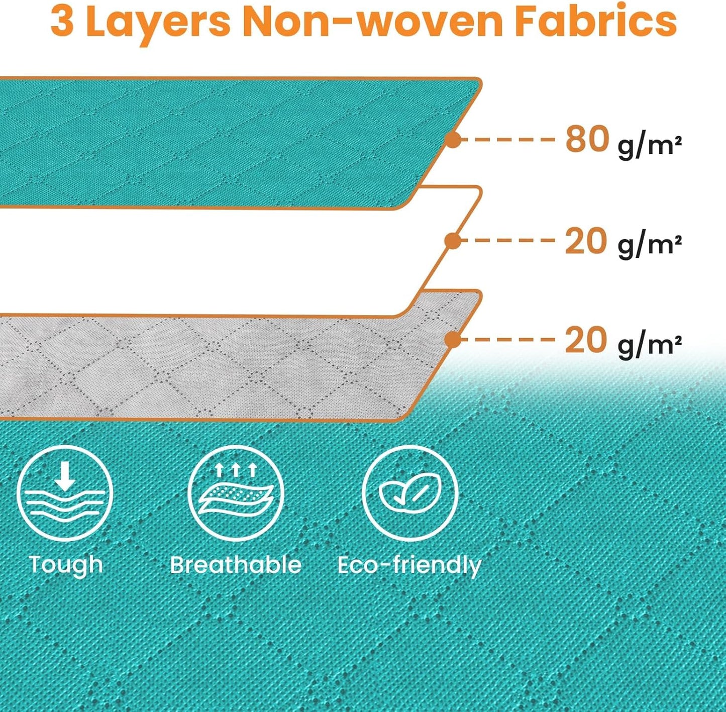 Fab totes 24 Gallons Clothes Storage, Foldable Thick Fabric Blanket Storage Bags, Containers for Organizing Bedroom, Closet, Clothing, Comforter, Organization with Handle (8 Pack,Green)