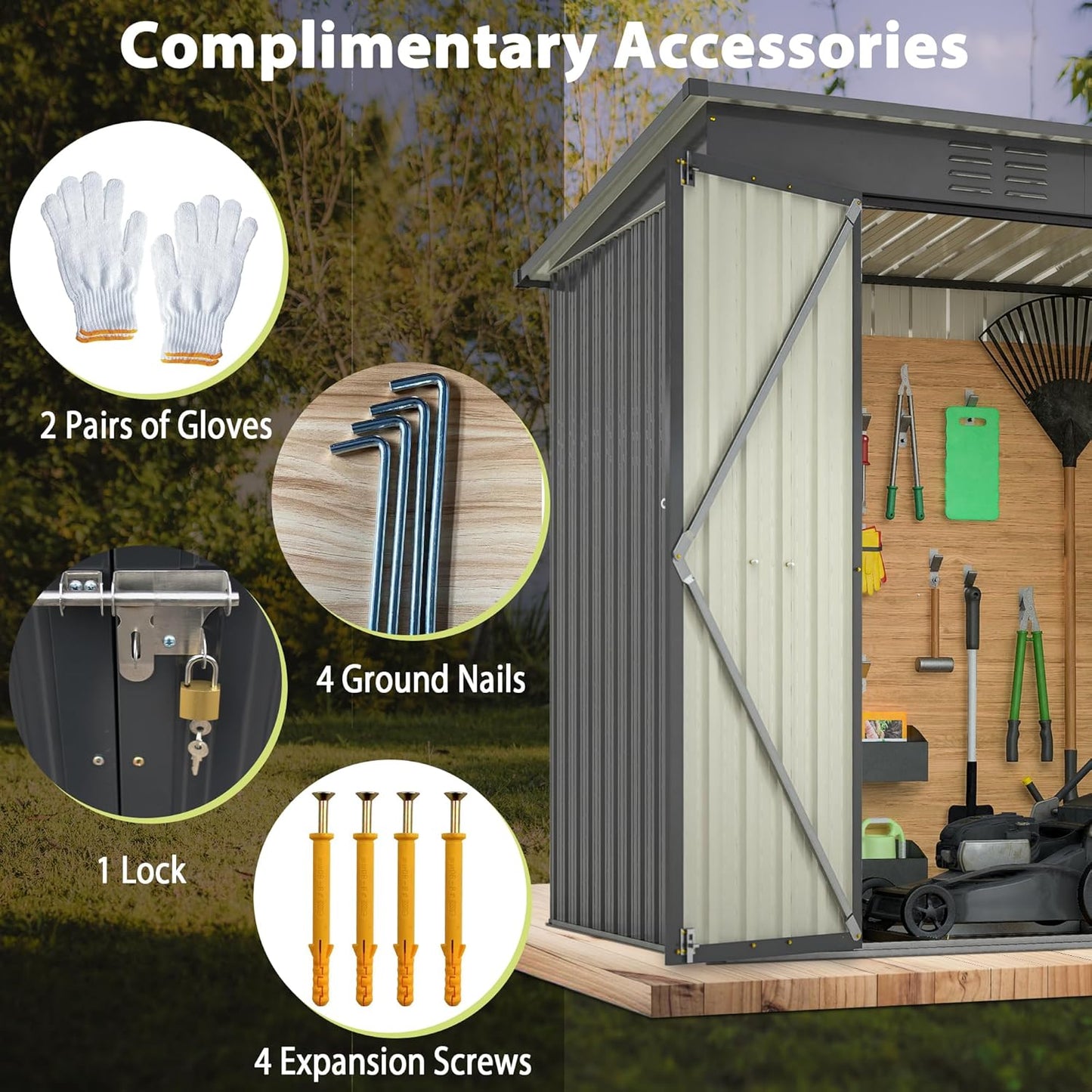 4x6 ft Metal Shed Outdoor Storage Shed,Metal Steel Utility Tool Shed Storage House with Double Lockable Doors and Air Vent for Backyard Garden Patio Lawn Dark Gray