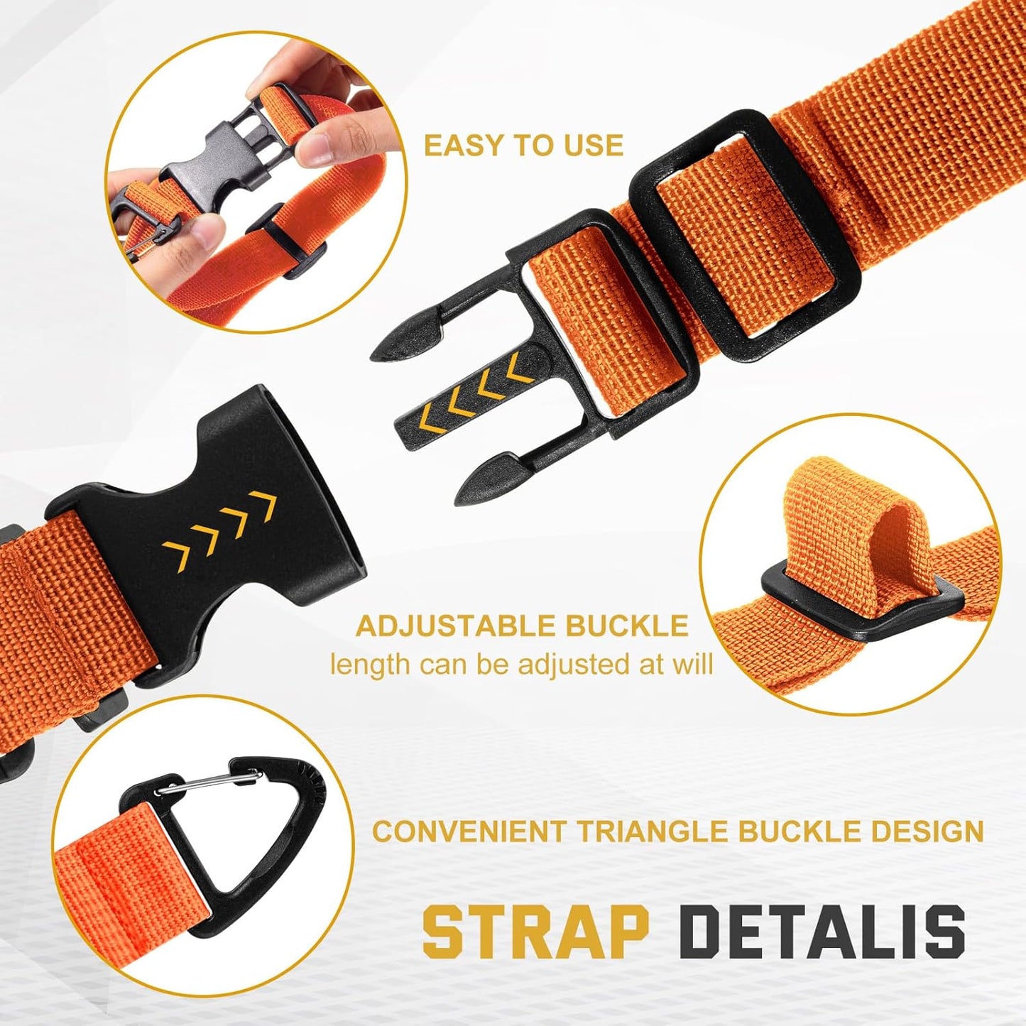 12 Pack 17 Inch Adjustable Extension Cord Holder Organizer with Triangle Clips for Garage Organization and Storage Heavy Duty Extension Cord Hanger for Men Workshop (Orange)
