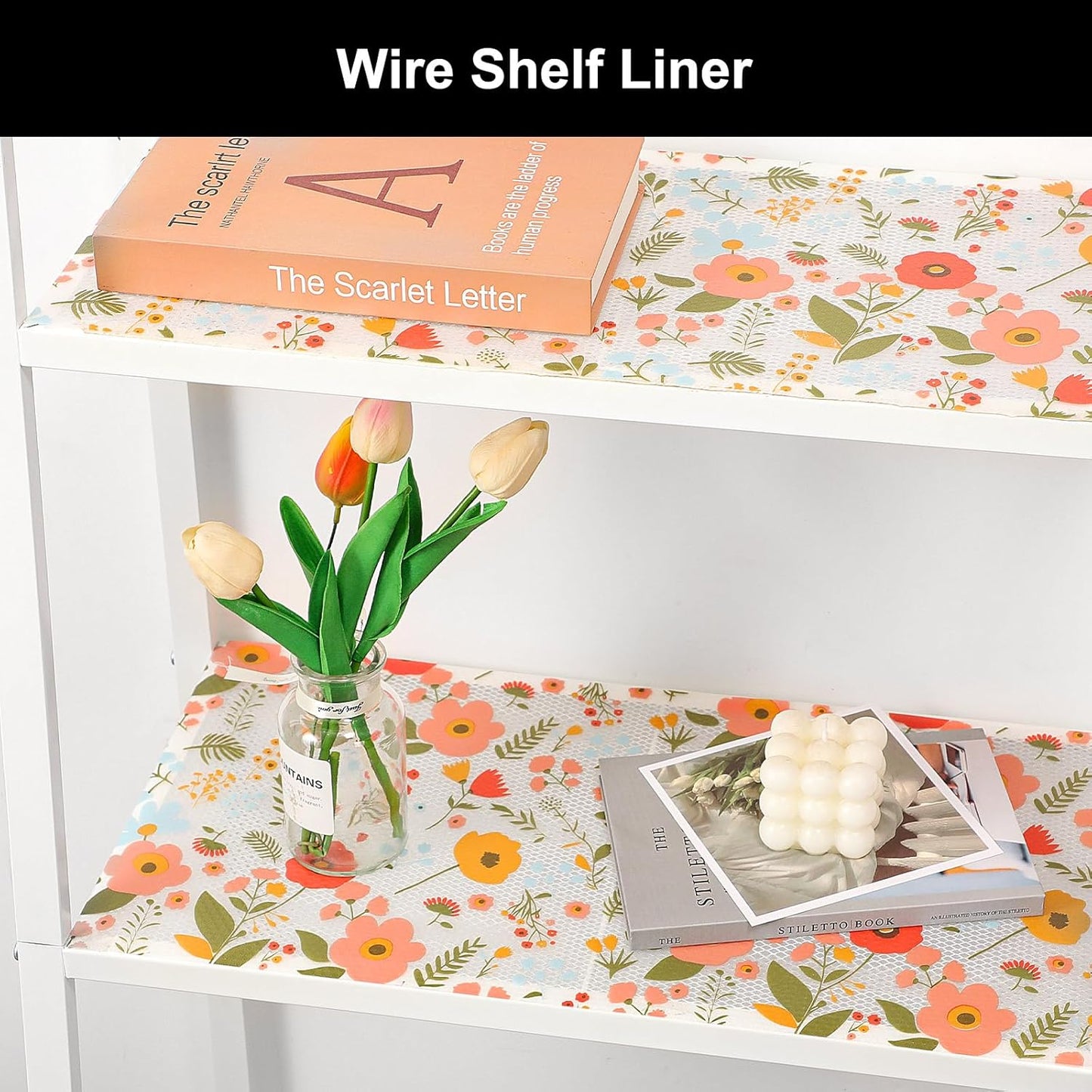 Cooyes Shelf Liner – Premium Non-Adhesive Cabinet & Drawer Liner for Kitchen – Waterproof Shelf Paper with Modern Pattern – Durable EVA Cabinet Mat – Easy to Cut (23.6" W x 236" L)