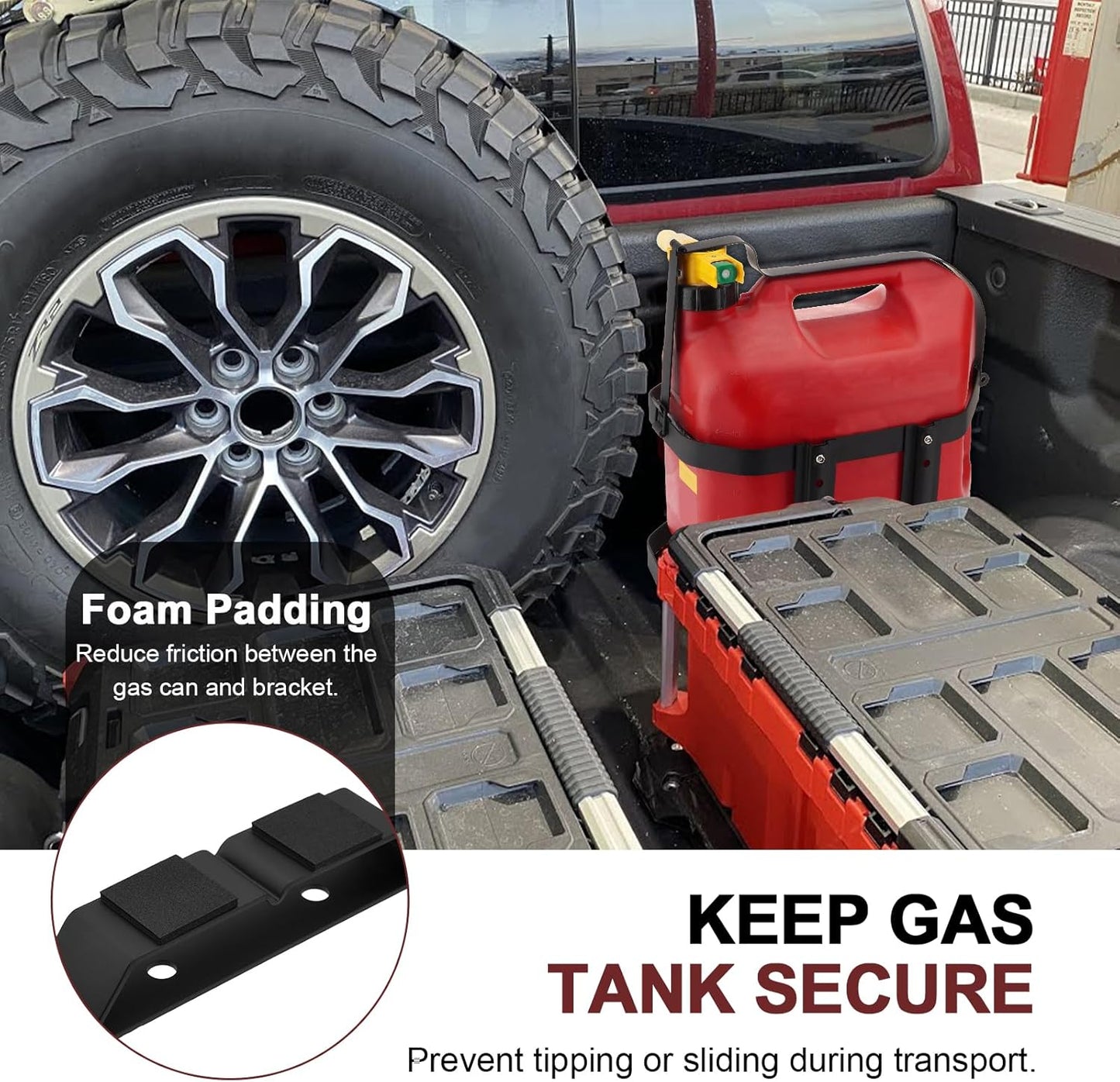 5 Gallon Gas Can Holder, Metal Steel Fuel Container Mount Bracket Compatible with No-Spill Gas Can for Model 1450, 1460, 1456 and 1547
