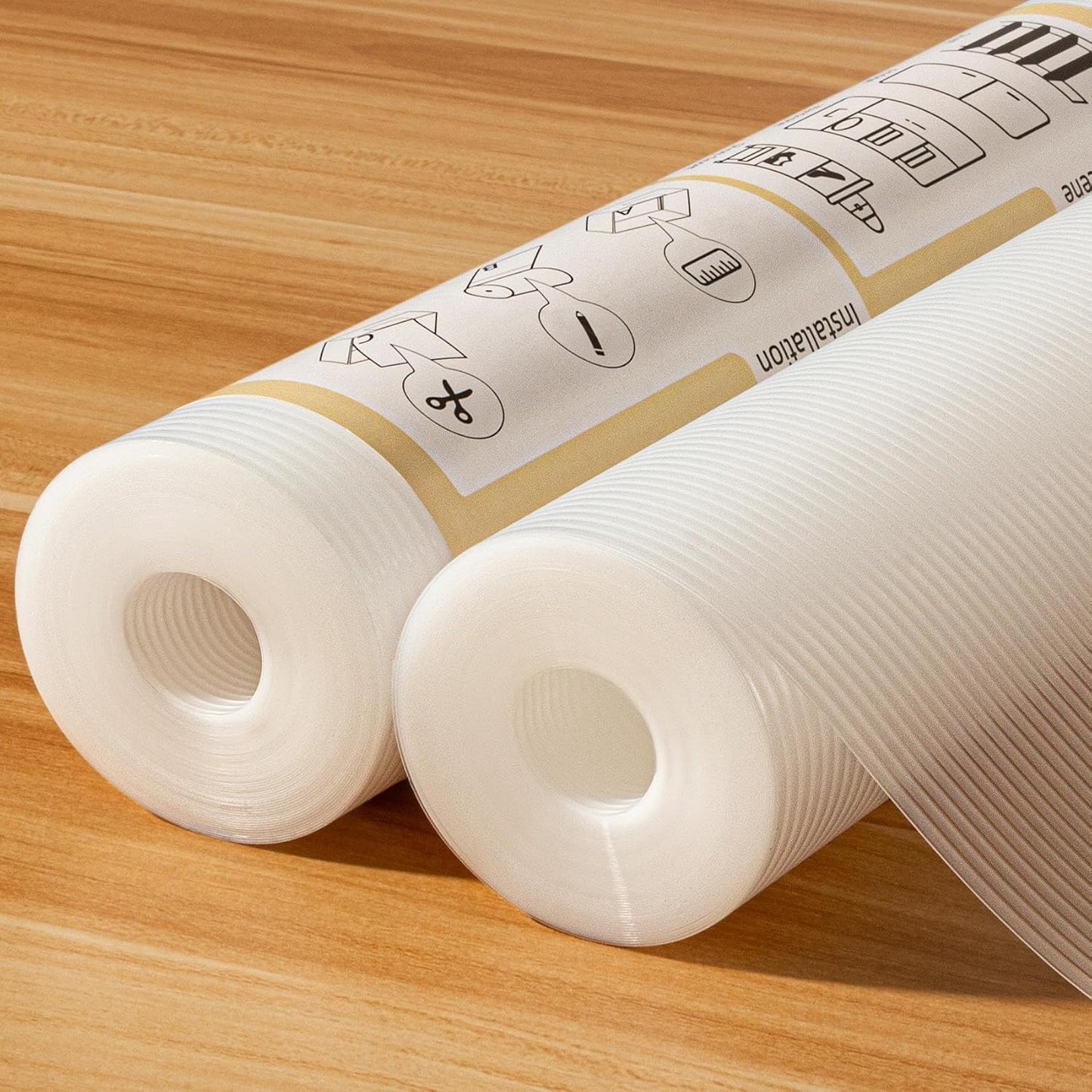 FEXIA Shelf Liners for Kitchen Cabinets Non-Slip Drawer Liner 17.5 Inches x 20 FT Waterproof & Oil-Proof Non Adhesive Durable Material Fridge Liner for Shelves (2 Rolls)