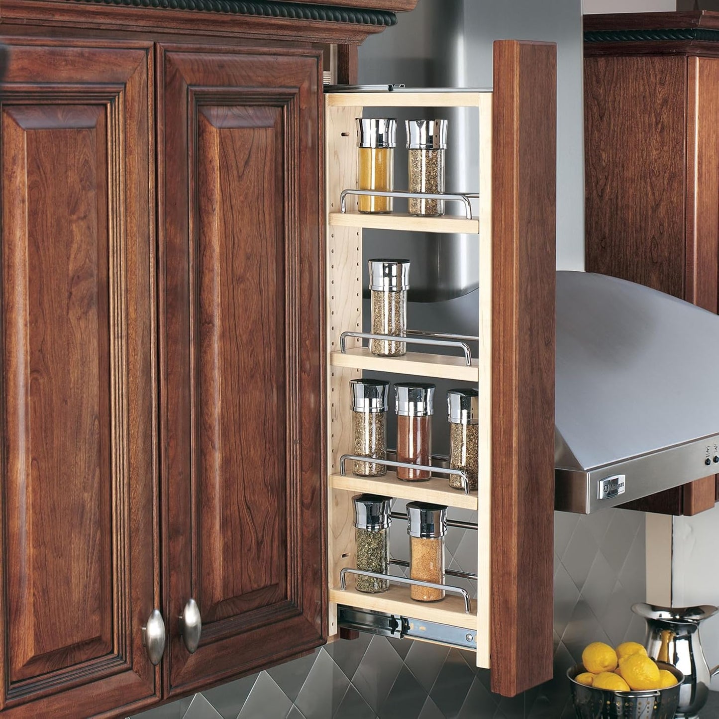 Wood Wall Filler Pull Out for 39" H New Kitchen Applications w/BB Soft Close