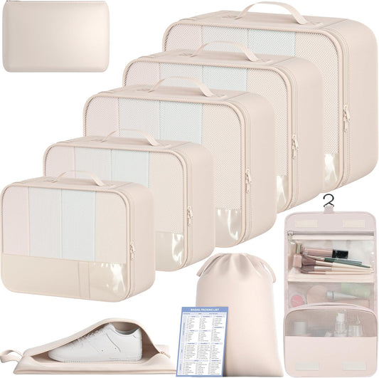 BAGAIL 9 Set Packing Cubes Luggage Packing Organizers for Travel Accessories