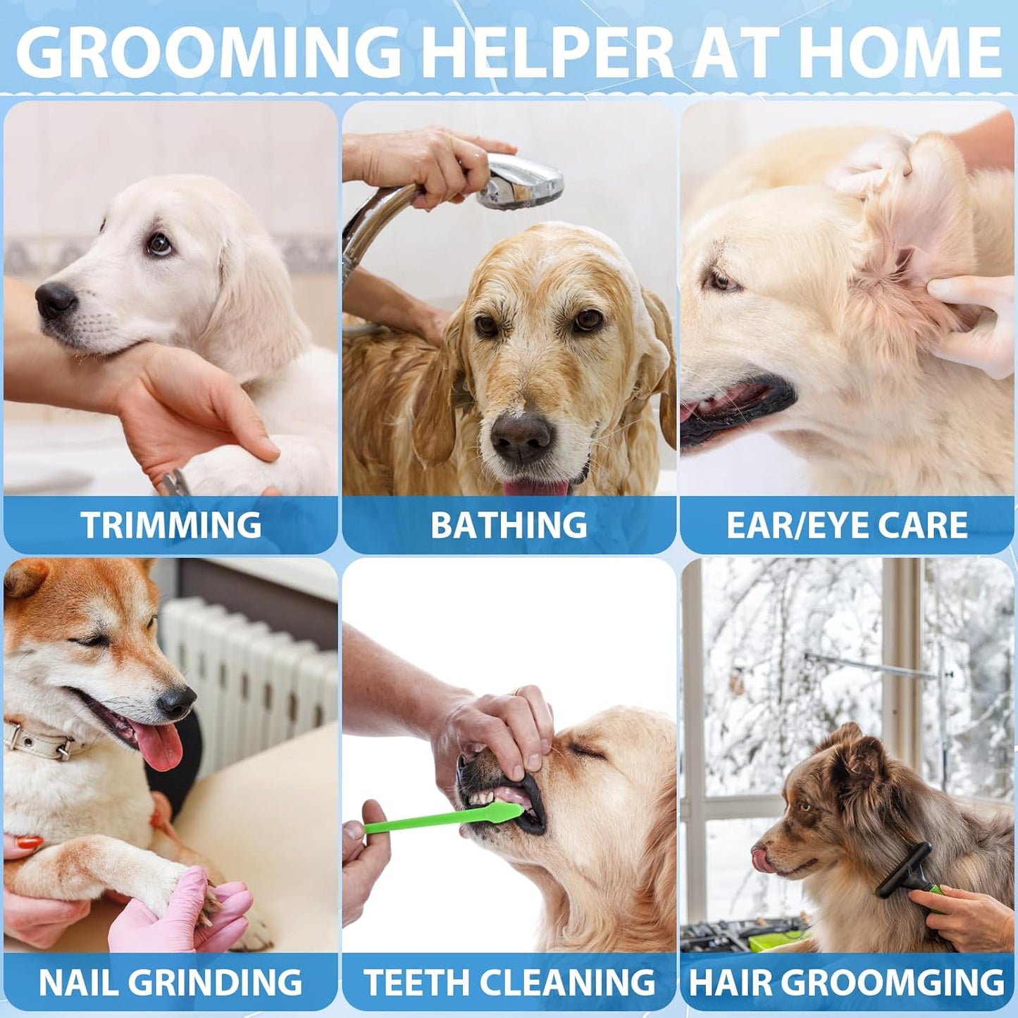 Pet Grooming Hammock Harness for XL Large Dogs Nail Trimming, Dog Sling for Cutting Nails, Dog Hanging Holder Hanger with Nail Clippers, Nail File, Scissors