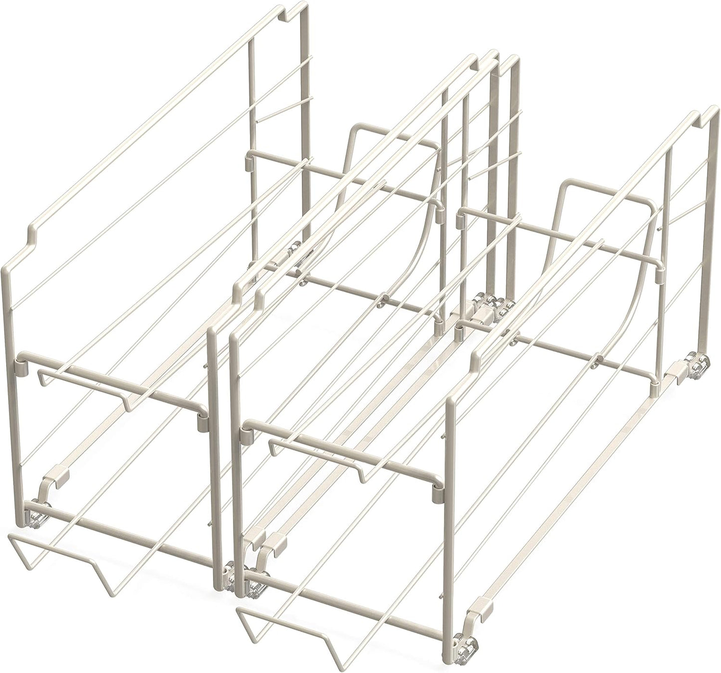 Simple Houseware Stackable Beverage Soda Can Dispenser Organizer Rack, White - 2 Pack