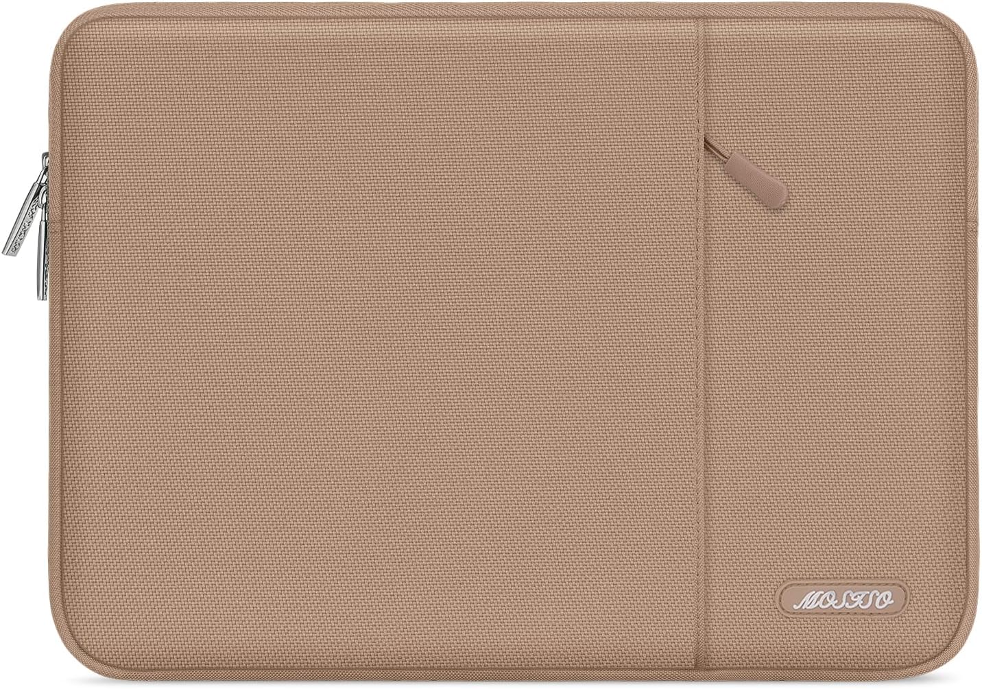 MOSISO Laptop Case 14 inch, 14 inch Laptop Sleeve Compatible with HP Lenovo Dell ASUS Acer, HP Stream, Dell Latitude, Lenovo IdeaPad, Polyester Vertical Computer Sleeve Bag with Pocket, Bronze Brown