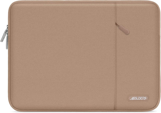 MOSISO Laptop Case 14 inch, 14 inch Laptop Sleeve Compatible with HP Lenovo Dell ASUS Acer, HP Stream, Dell Latitude, Lenovo IdeaPad, Polyester Vertical Computer Sleeve Bag with Pocket, Bronze Brown
