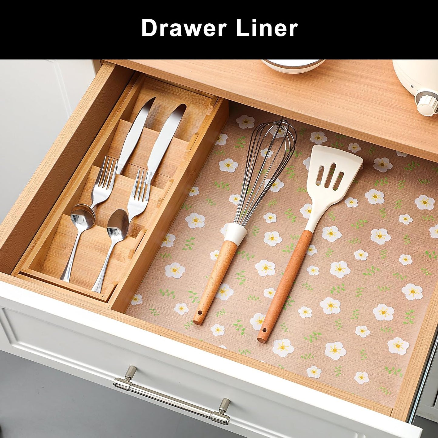 Cooyes Shelf Liner – Premium Non-Adhesive Cabinet & Drawer Liner for Kitchen – Waterproof Shelf Paper with Modern Pattern – Durable EVA Cabinet Mat – Easy to Cut （23.6" W x 360" L）