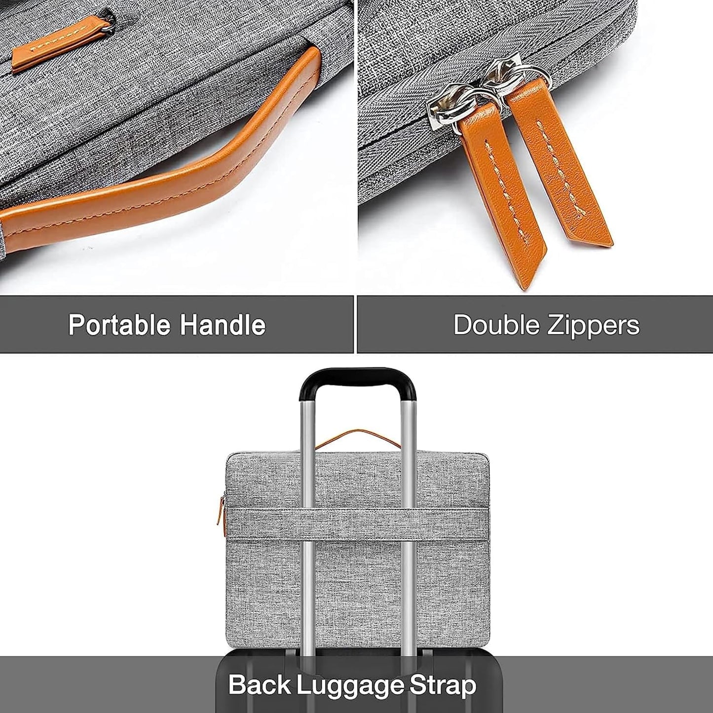 MOSISO 360 Protective Laptop Case 14 inch, 14 inch Laptop Sleeve Compatible with HP Lenovo Dell ASUS Acer, HP, Dell Latitude, Lenovo, Side Open Carrying Case with 4 Zipper Pockets&Handle, Gray