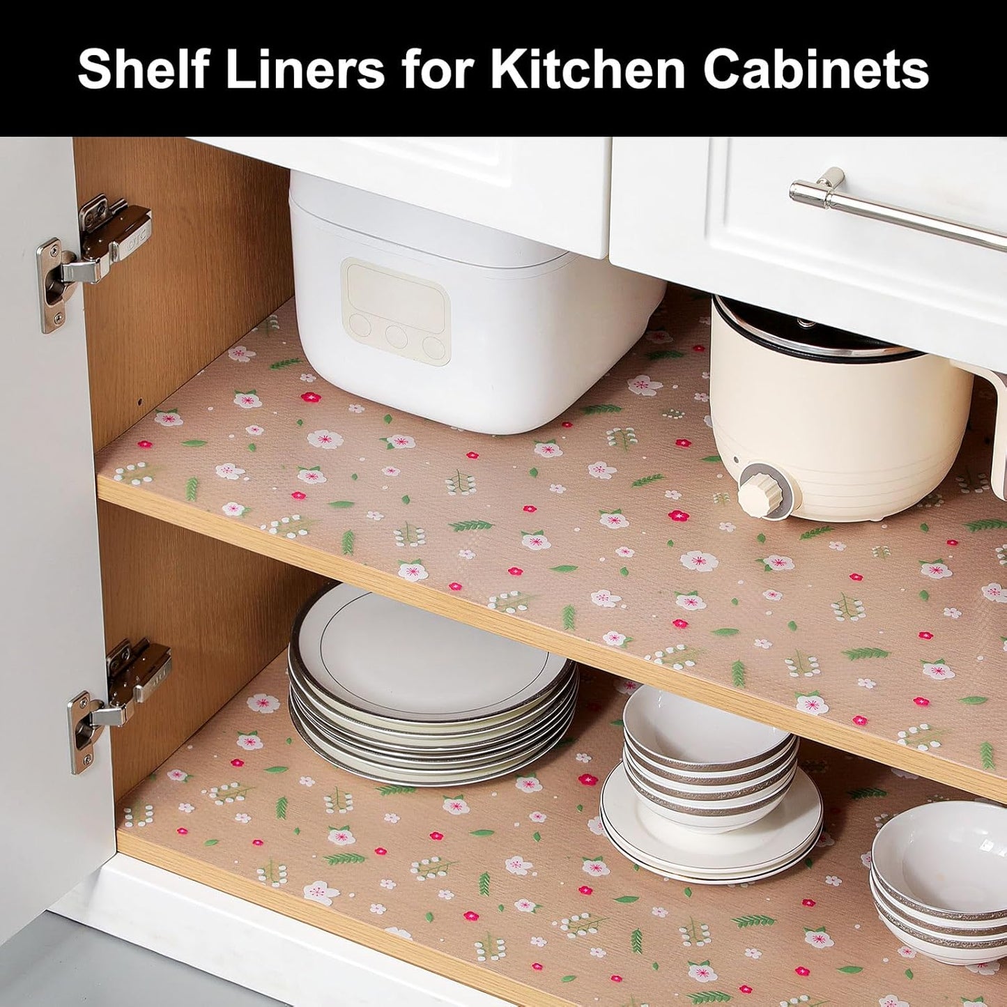 Cooyes Shelf Liner – Premium Non-Adhesive Cabinet & Drawer Liner for Kitchen – Waterproof Shelf Paper with Modern Pattern – Durable EVA Cabinet Mat – Easy to Cut (11.8" W x 236" L)