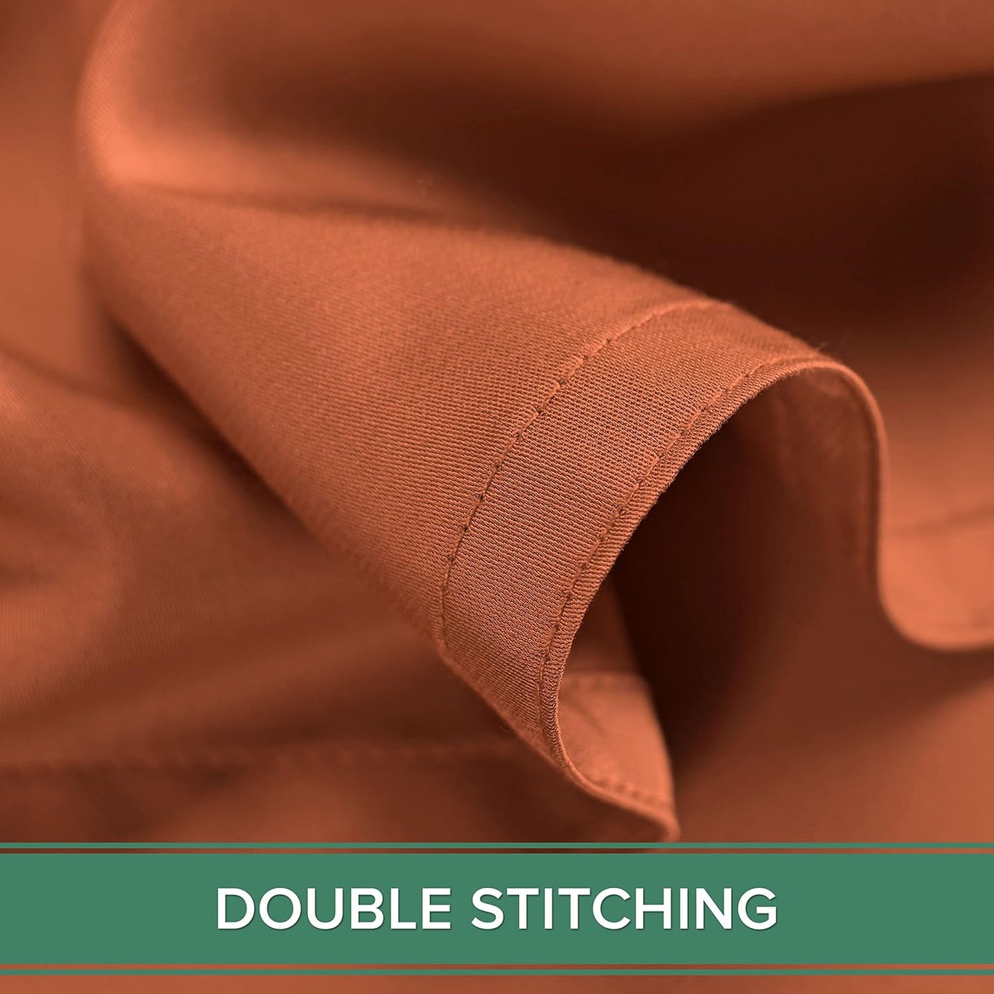 Queen Pillowcases by Pure Bamboo, Genuine 100% Organic Viscose Derived from Bamboo, Luxuriously Soft & Cooling, Double Stitching, Envelope Closure (2 Queen Pillowcases, Terracotta)
