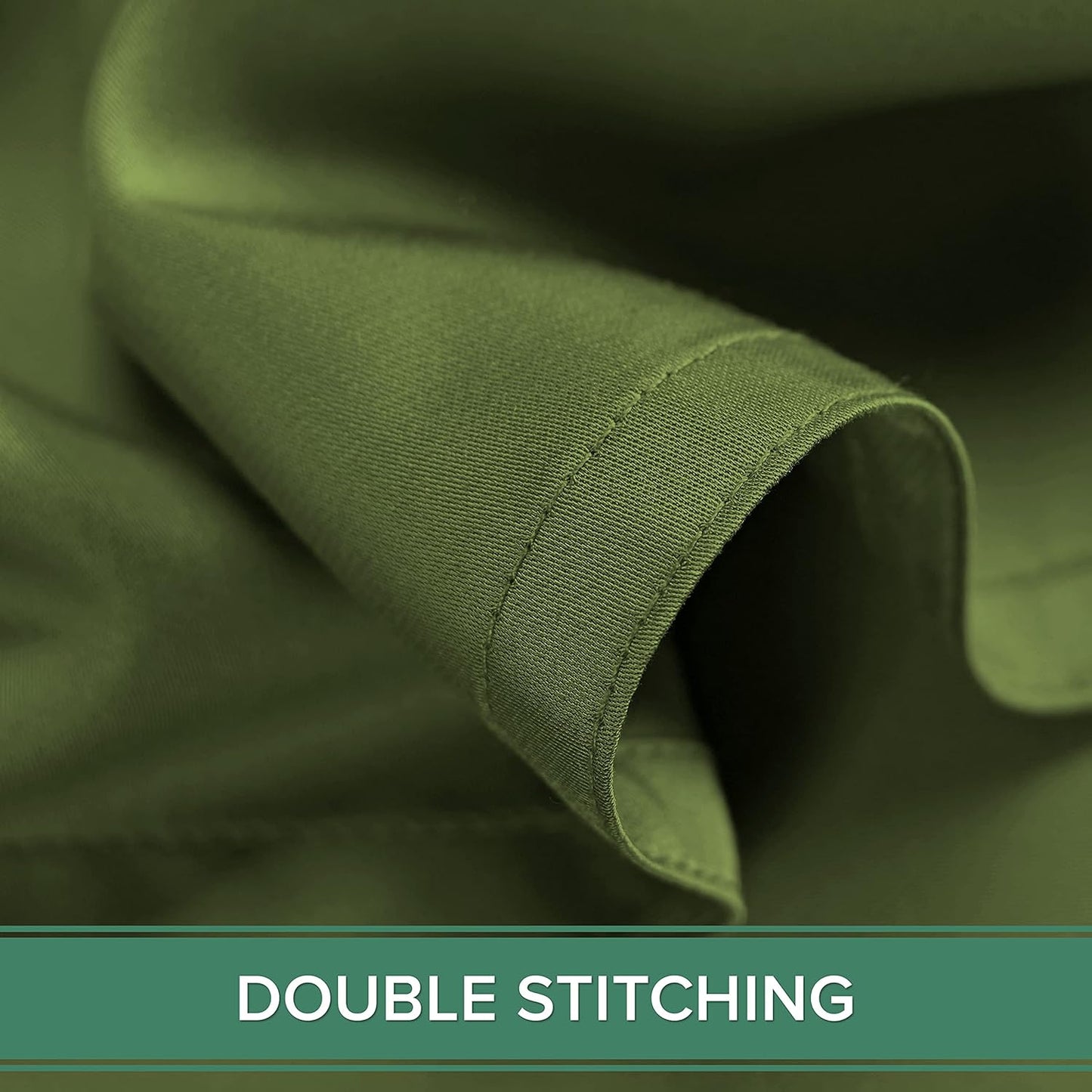 King Pillowcases by Pure Bamboo, Genuine 100% Organic Viscose Derived from Bamboo, Luxuriously Soft & Cooling, Double Stitching, Envelope Closure (2 King Pillowcases, Pesto)