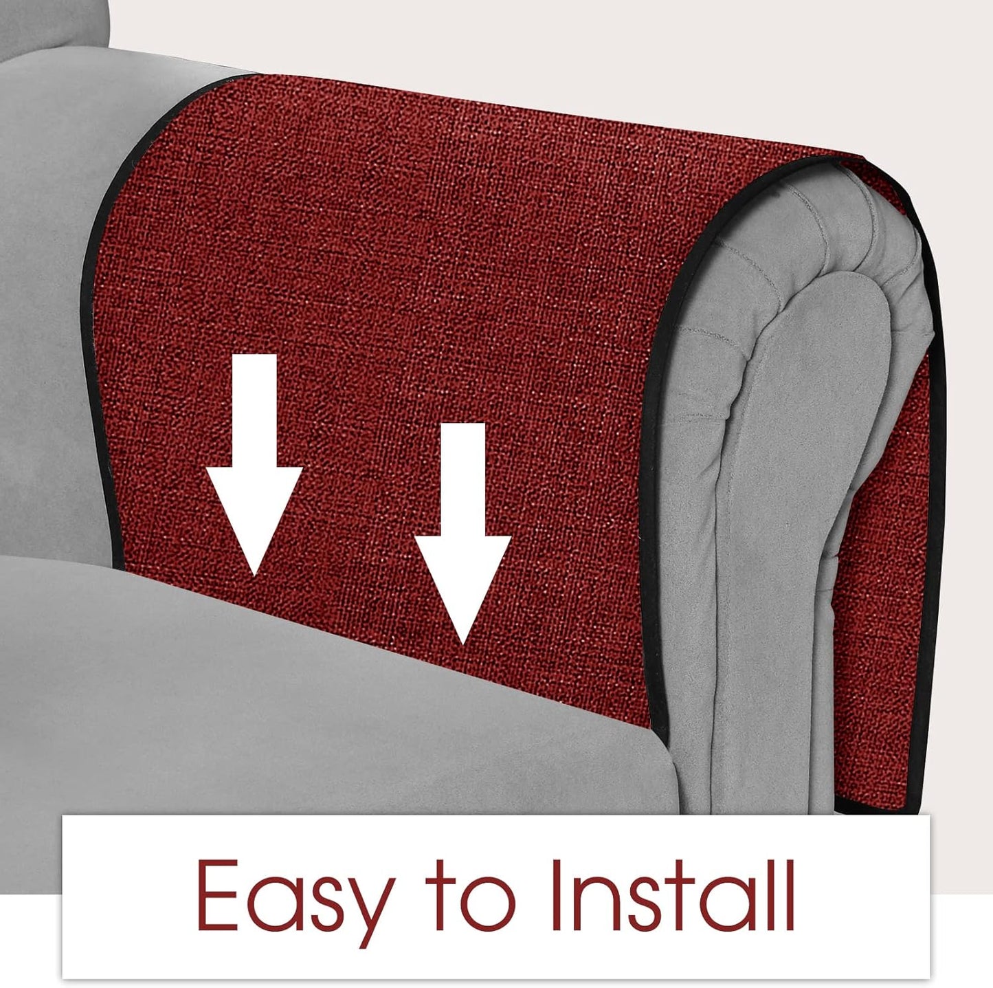Joywell Remote Control Holder for Recliner Sofa Armrest Organizer Non Slip Armchair Caddy with 6 Pocket Storage for Magazine, Tablet, Phone, iPad, Burgundy