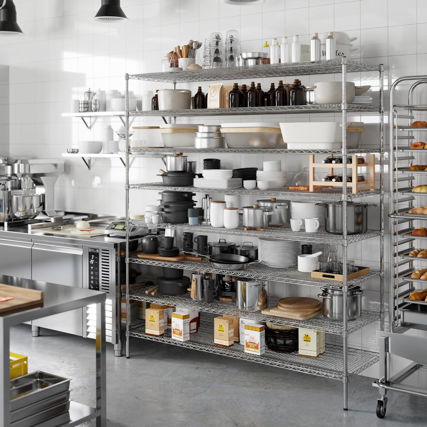 24" Deep x 72" Wide x 86" Height Wire Shelving Kit | 8-Tier | NSF Commercial Storage Rack Unit