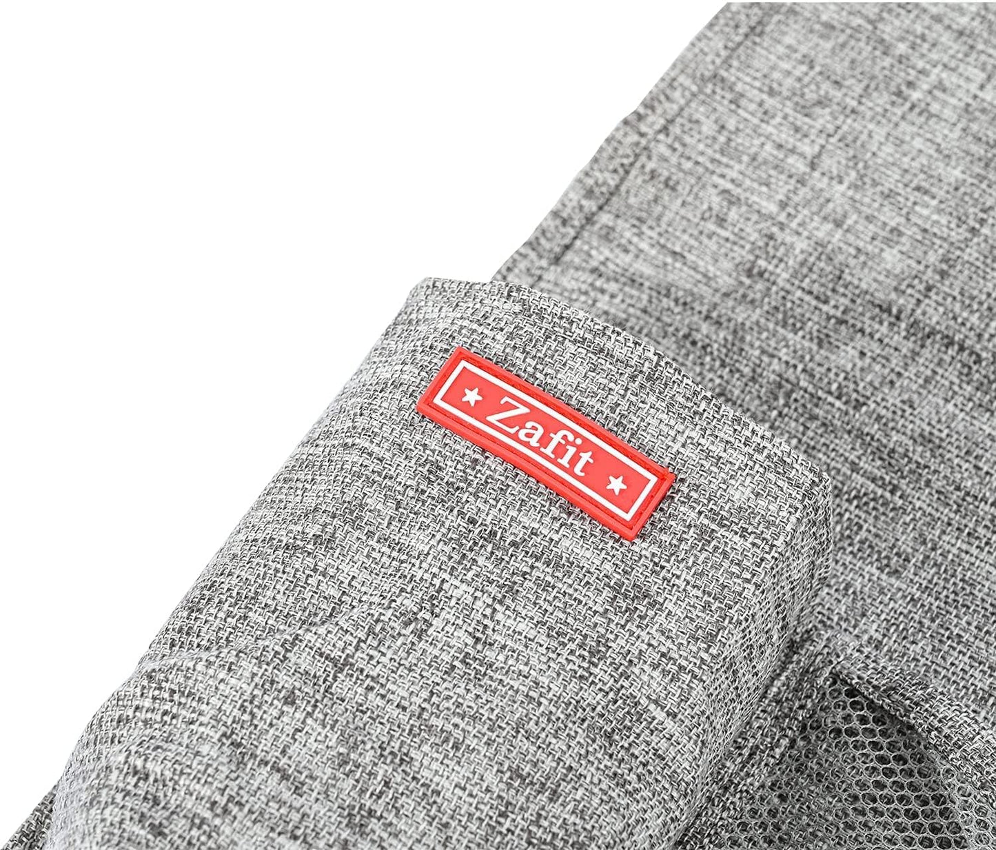 Linen Bedside Caddy, Bedside Storage Organizer for Hospital Beds, College Dorm Rooms or Baby Bed (5 Pockets-Grey)