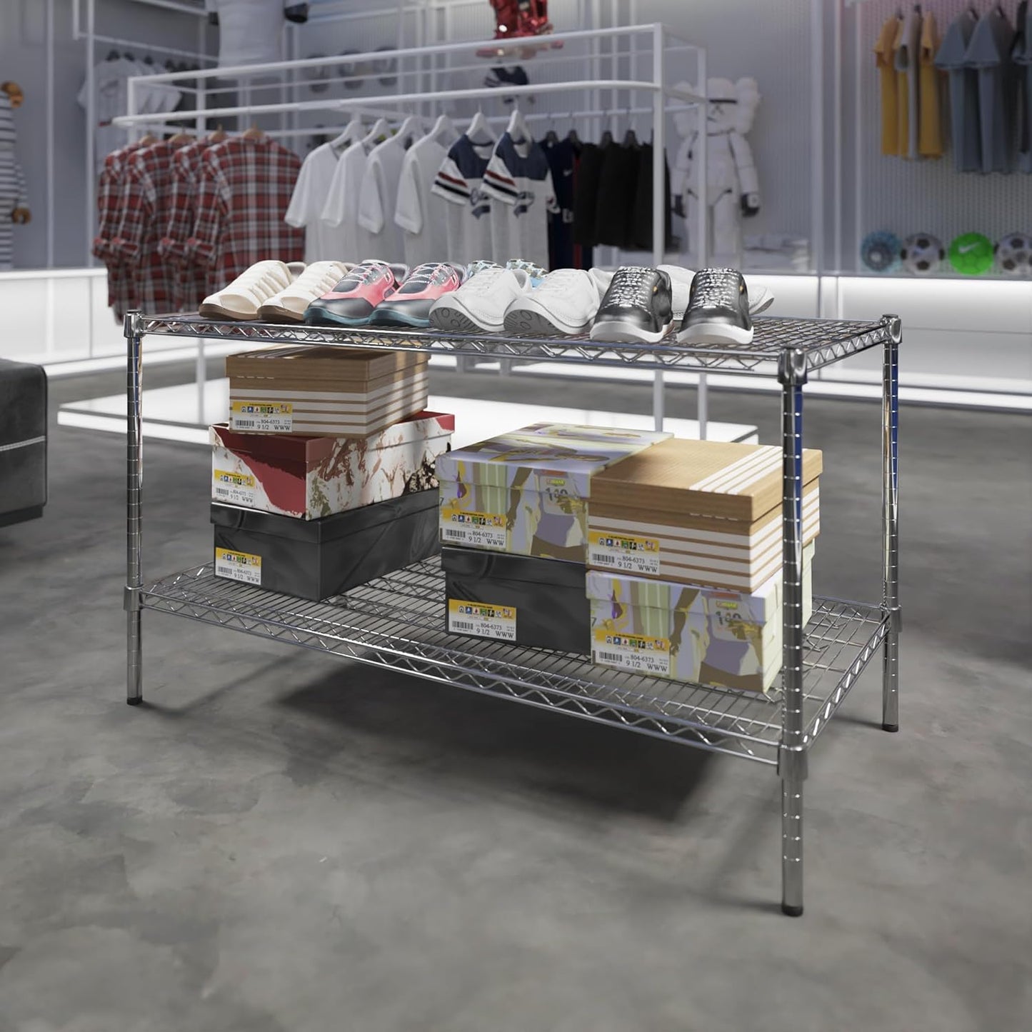 24" Deep x 48" Wide x 27" Height Wire Shelving Kit | 2-Tier | NSF Commercial Storage Rack Unit