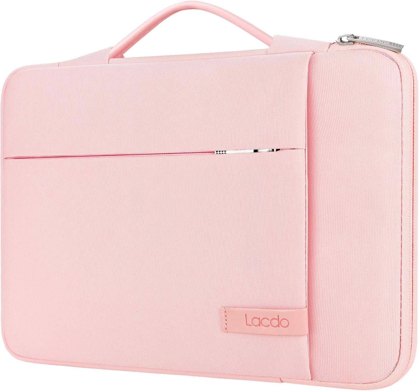 Lacdo 360° Protective 15-15.6 Inch Laptop Sleeve Case for Acer HP Lenovo Dell ASUS Laptop, Acer Aspire 15, HP Pavilion 15, Dell Inspiron 15, Lenovo IdeaPad 15, ASUS ZenBook 15 Computer Bag, Pink