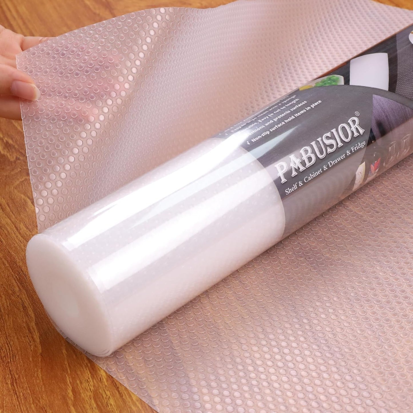 PABUSIOR Clear Cabinet Drawer Liner: Translucent Waterproof Shelf Liners 15.8" x 240" - Small Kitchen Cupboard Drawer Mat for Refrigerator Pantry Closet