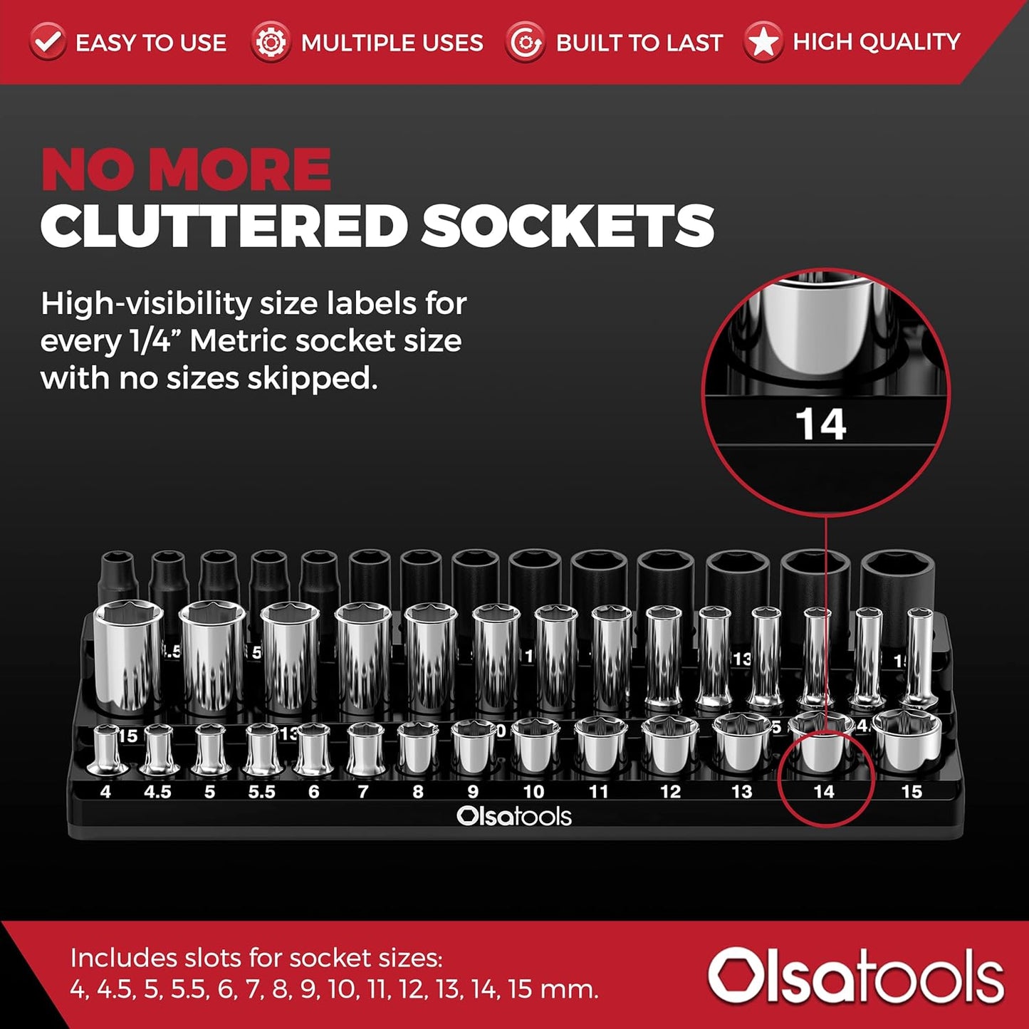 Magnetic Socket Holder in 3 Rows by Olsa Tools