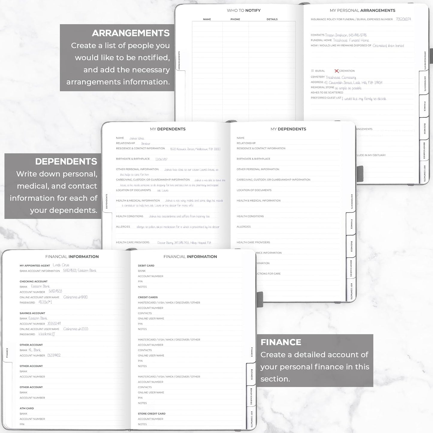 Clever Fox End of Life Planner – Final Arrangements Organizer for Beneficiary, Will Preparation, Last Wishes & Funeral Planning, A4 (Gray)
