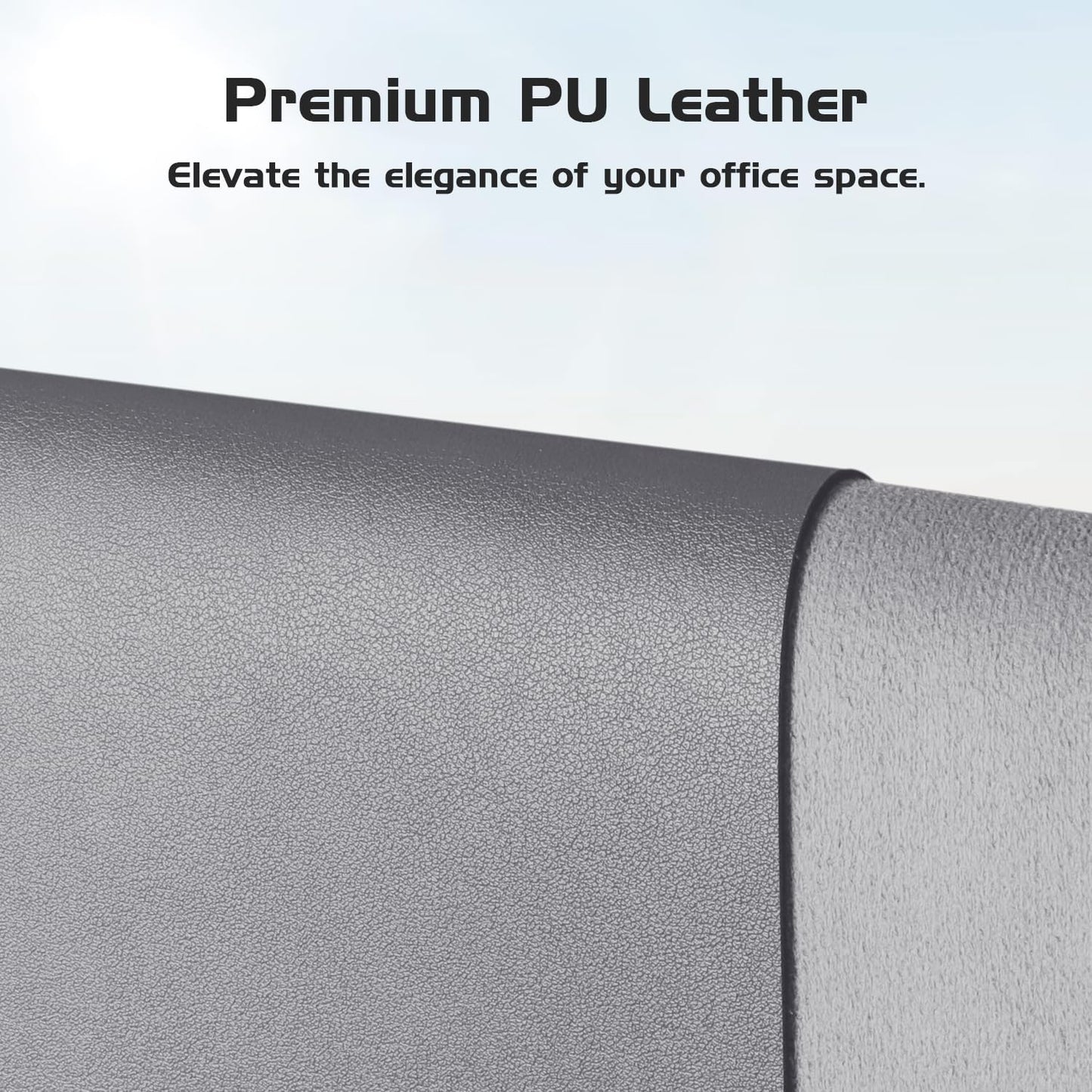 Aothia Leather Desk Pad Protector, Office Desk Mat, Large Mouse Pad, Laptop Desk Pad, Non-Slip PU Leather Desk Blotter, Waterproof Desk Writing Pad for Office and Home (Light Grey, 55" x 17")