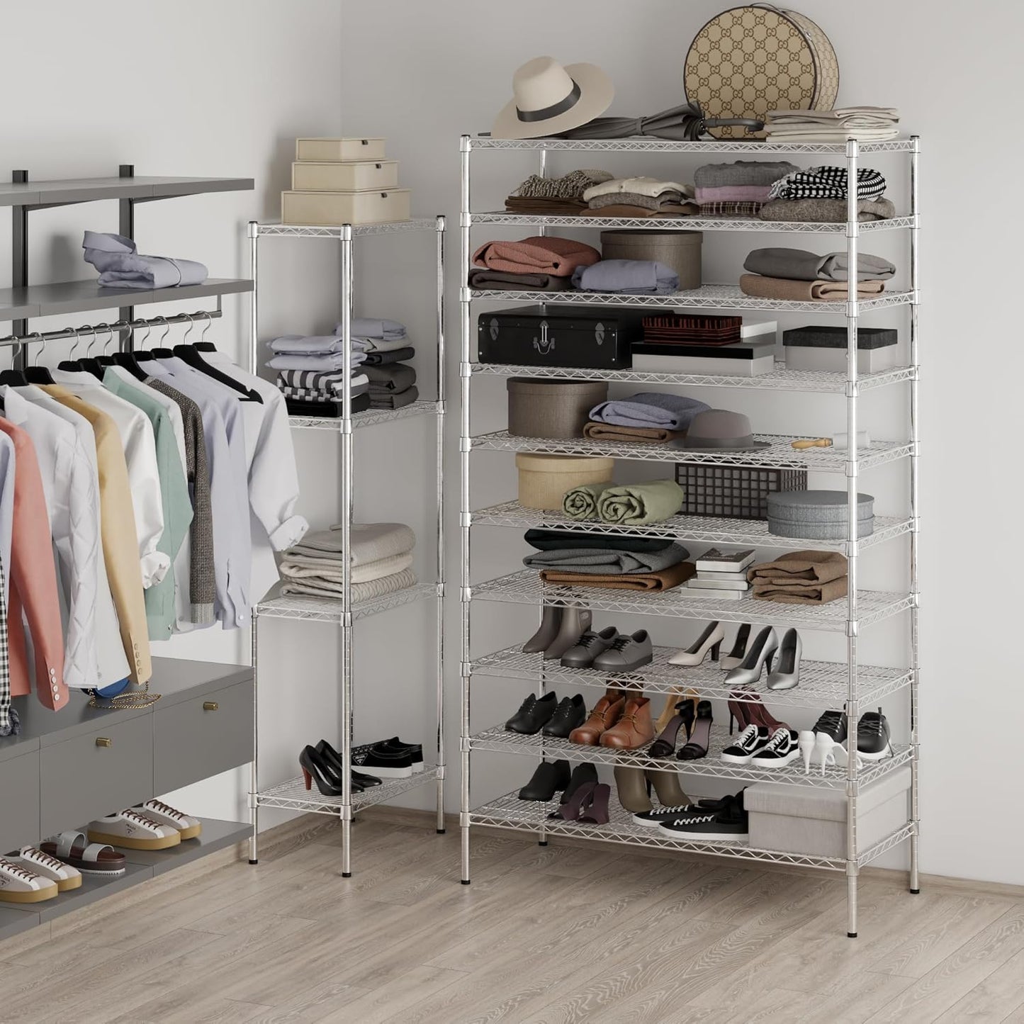 21" Deep x 48" Wide x 86" Height Wire Shelving Kit | 10-Tier | NSF Commercial Storage Rack Unit