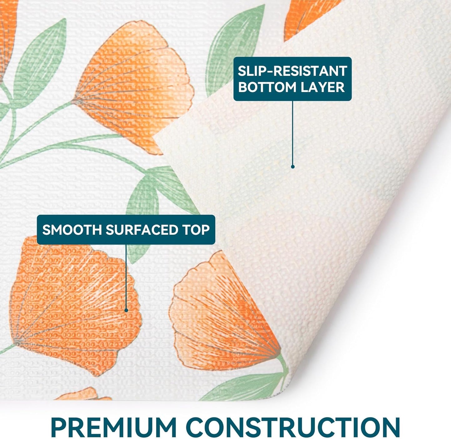 2 Rolls 18" W x 96" L Floral Drawer and Shelf Liner for Cabinets, Non-Adhesive Strong Grip Non-Slip Flower Shelf Cabinet Kitchen Shelf Liners for Kitchen Cabinets